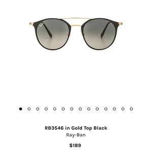 Authentic Ray-ban black/gold sunglasses